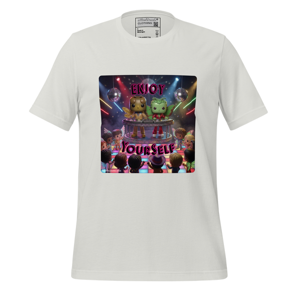 1970s Retro Disco T-Shirt: White:  Enjoy Yourself