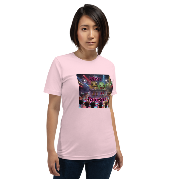 1970s Retro Disco T-Shirt: Soft Pink:  Enjoy Yourself