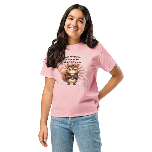 Imagine-Create-Discover Graphic T-Shirt: View: Front: Color: Soft Pink
