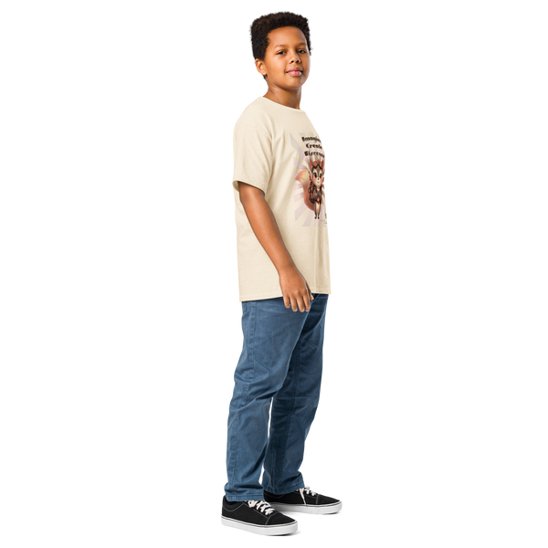 Imagine-Create-Discover Graphic T-Shirt: View: Side: Color: Cream