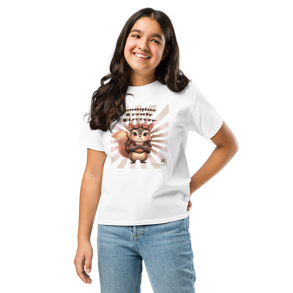 Imagine-Create-Discover Graphic T-Shirt: View: Front: Color: Ivory White