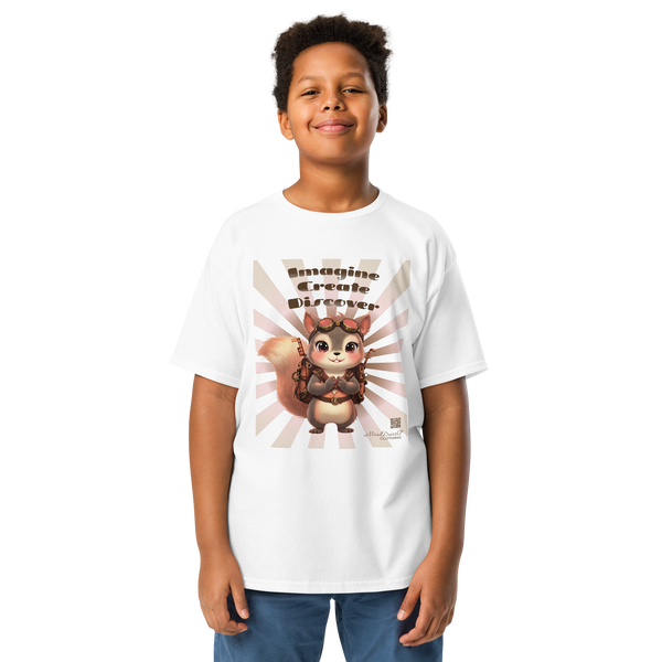 Imagine-Create-Discover Graphic T-Shirt: View: Front: Color: Ivory White
