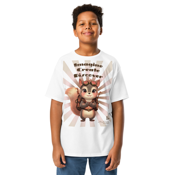 Imagine-Create-Discover Graphic T-Shirt: View: Front: Color: Ivory White