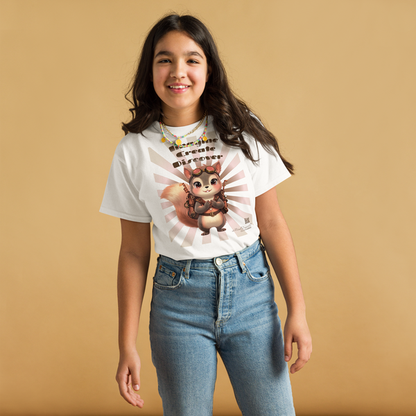 Imagine-Create-Discover Graphic T-Shirt: View: Front: Color: Ivory White