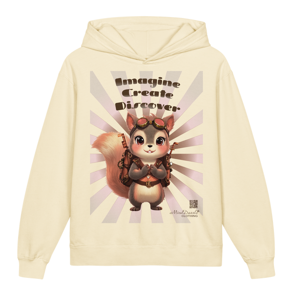 Imagine-Create-Discover Graphic Hoodie: View: Front: Color: Cream