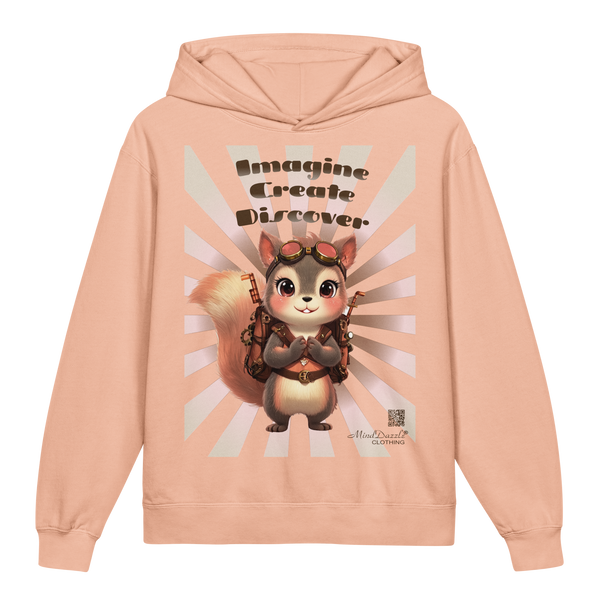 Imagine-Create-Discover Graphic Hoodie: View: Front: Color: Peach