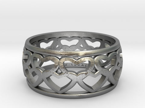 Double Hearts Ring 3d printed