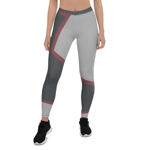 Color Block Leggings - Graphite / Rose Gold / Silver