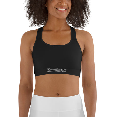 Solid Color Sports Bra - Black Graphite