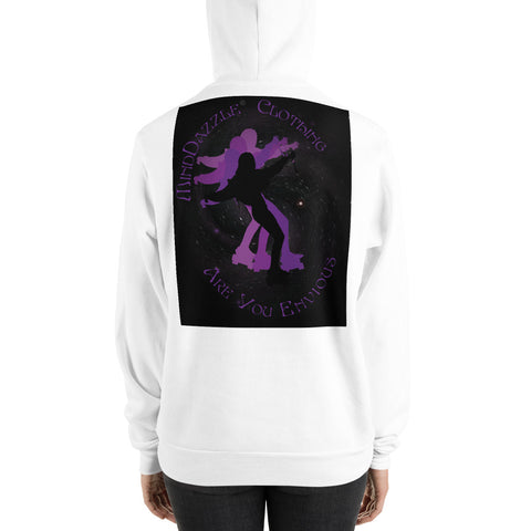 Back of Hoodie: Female Skateboarder in space: Are You Envious